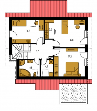 Mirror image | Floor plan of second floor - PREMIER 198